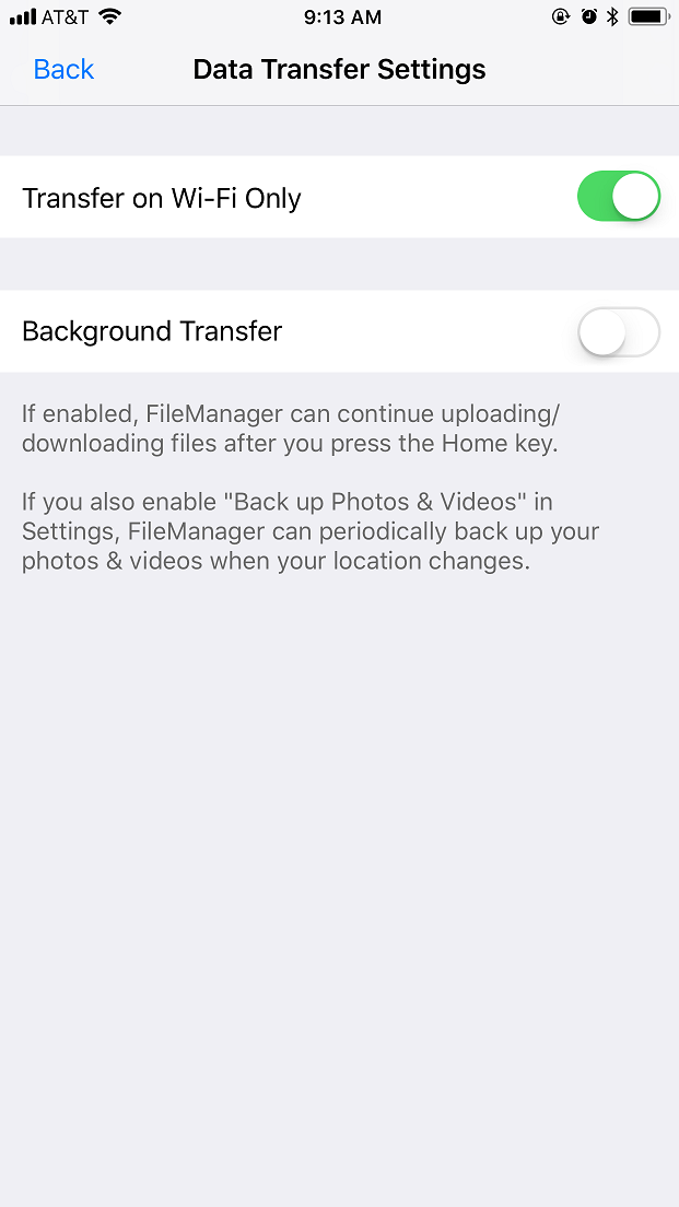 DriveHQ FileManager for iPhone screenshot - accessing folders shared to you with access control